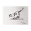 cat art for sale drawing sketch in watercolor brush pen