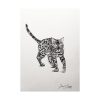 classical fine art bengal cat art for sale drawing sketch in ink pen